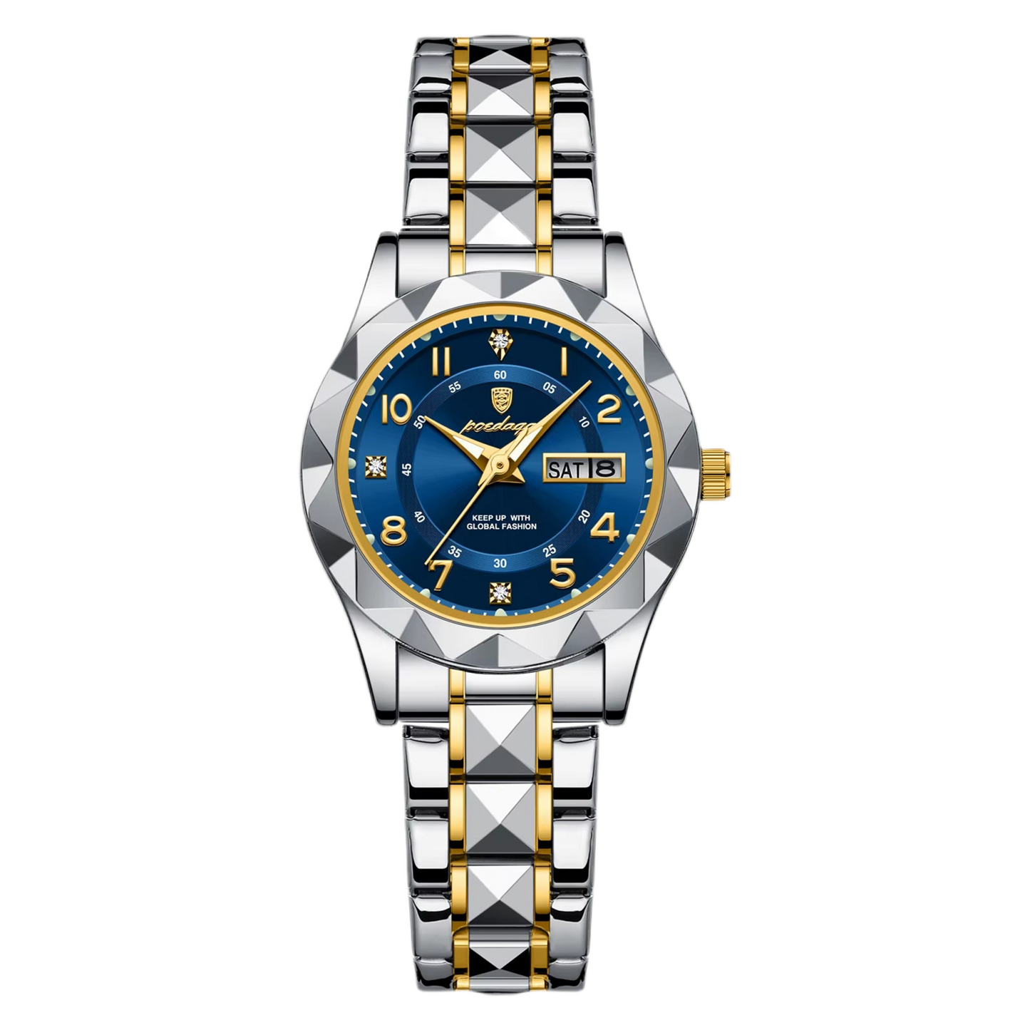 Luxury Women'S Watches Waterproof Luminous Date Week Ladies Watch for Female Quartz Stainless Steel Dress Women Watch