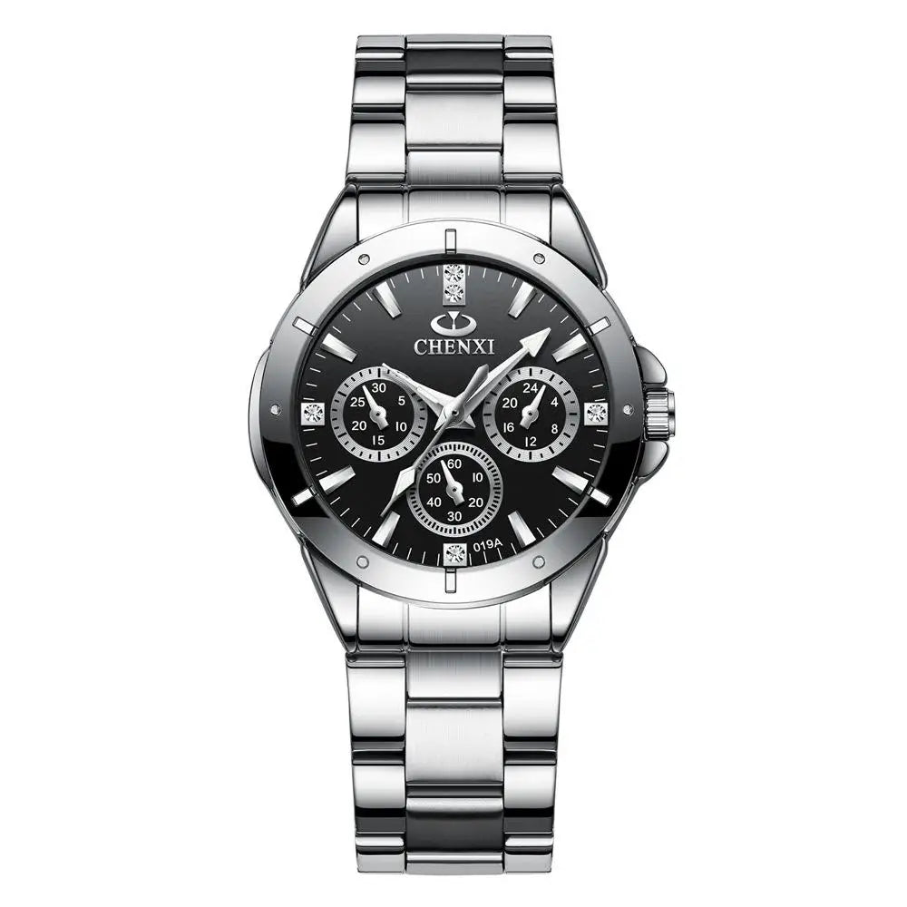 Watches Women‘S Fashion Luxury All Stainless Steel High Quality Rhinestone Ladies Quartz Wristwatches for Women