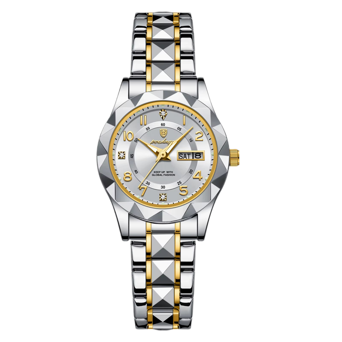 Luxury Women'S Watches Waterproof Luminous Date Week Ladies Watch for Female Quartz Stainless Steel Dress Women Watch