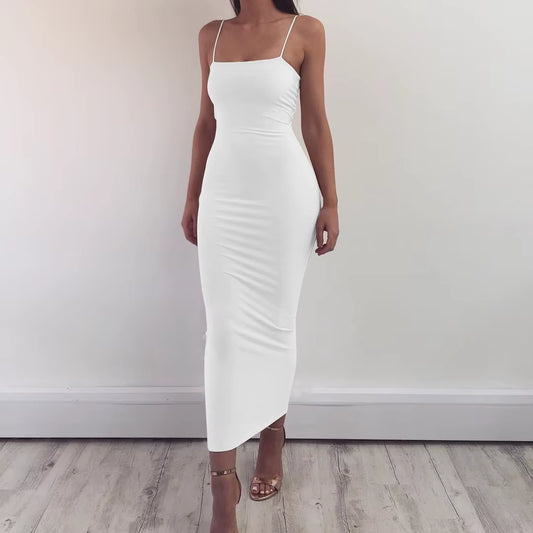 JZ461 New Summer Women'S Dress Long Sling Dresses Club Sexy Suspender Dress