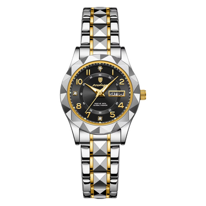 Luxury Women'S Watches Waterproof Luminous Date Week Ladies Watch for Female Quartz Stainless Steel Dress Women Watch