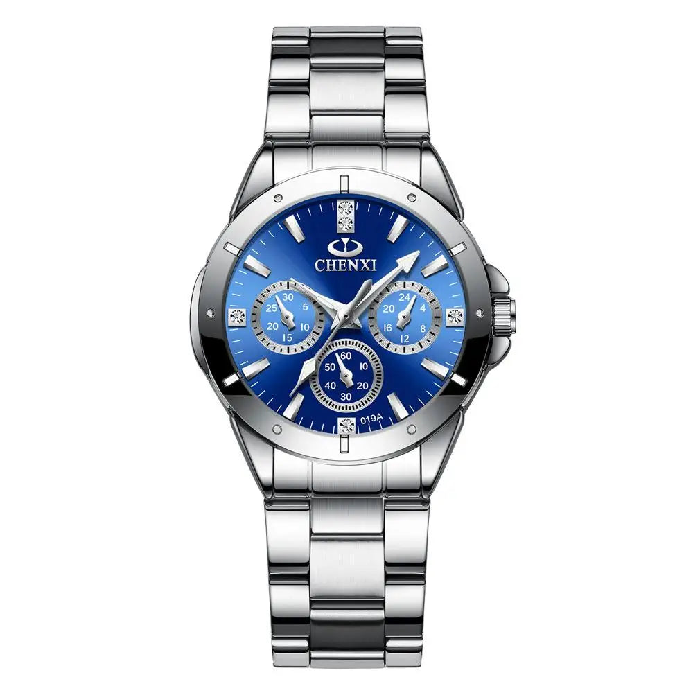 Watches Women‘S Fashion Luxury All Stainless Steel High Quality Rhinestone Ladies Quartz Wristwatches for Women