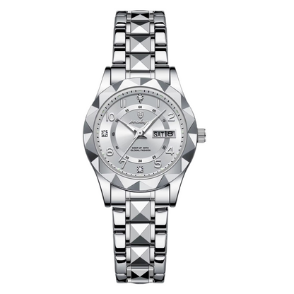 Luxury Women'S Watches Waterproof Luminous Date Week Ladies Watch for Female Quartz Stainless Steel Dress Women Watch
