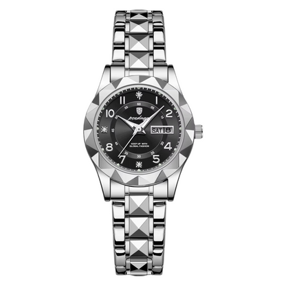 Luxury Women'S Watches Waterproof Luminous Date Week Ladies Watch for Female Quartz Stainless Steel Dress Women Watch