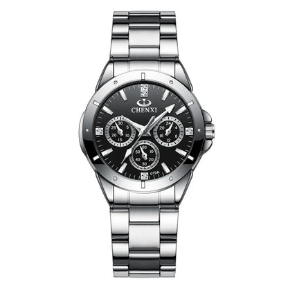 Watches Women‘S Fashion Luxury All Stainless Steel High Quality Rhinestone Ladies Quartz Wristwatches for Women