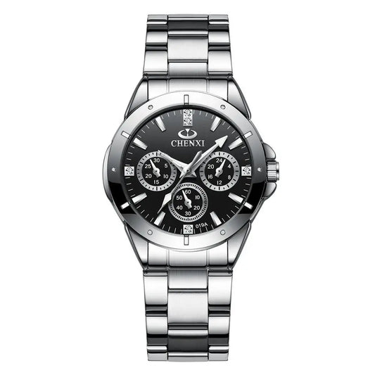 Watches Women‘S Fashion Luxury All Stainless Steel High Quality Rhinestone Ladies Quartz Wristwatches for Women