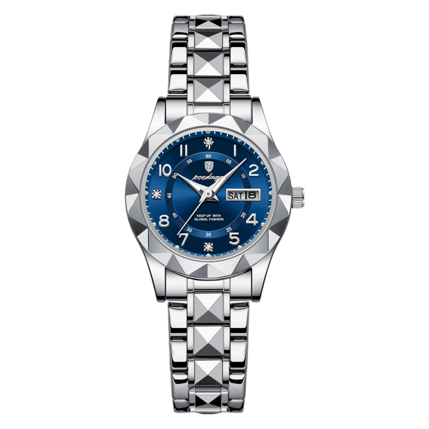 Luxury Women'S Watches Waterproof Luminous Date Week Ladies Watch for Female Quartz Stainless Steel Dress Women Watch