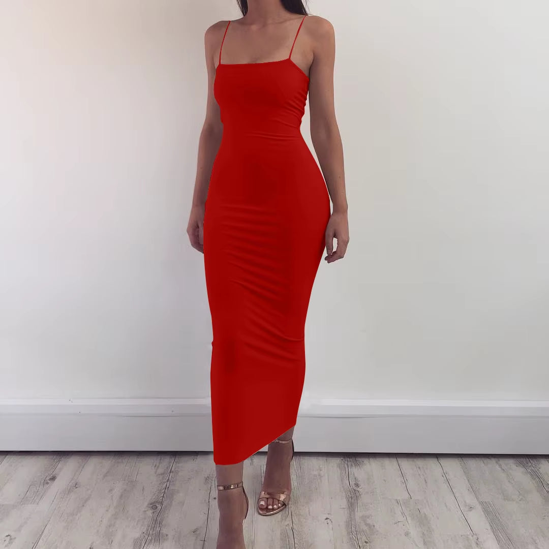 JZ461 New Summer Women'S Dress Long Sling Dresses Club Sexy Suspender Dress