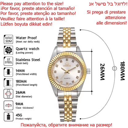 Luxury Style Women Watch Stainless Steel Quartz Watches Waterproof Diamond Woman Wristwatch Fashion Elegant Ladies Clock