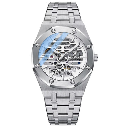 Mens Automatic Watches Top Brand Mechanical Tourbillon Sport Wrist Watch Stainless Steel Waterproof Businessmens Watches