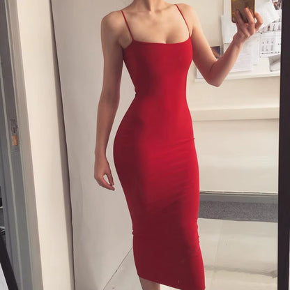 JZ461 New Summer Women'S Dress Long Sling Dresses Club Sexy Suspender Dress