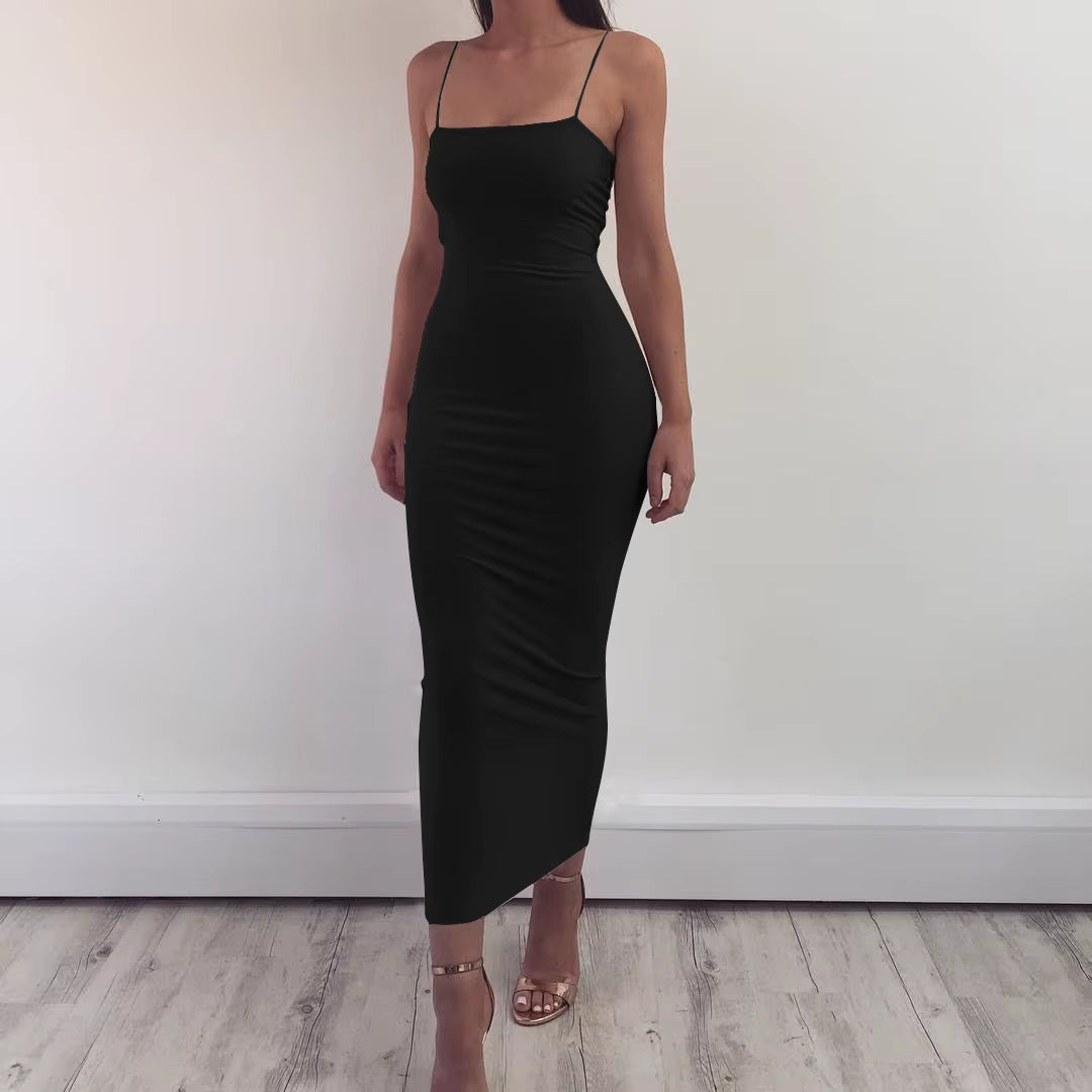 JZ461 New Summer Women'S Dress Long Sling Dresses Club Sexy Suspender Dress