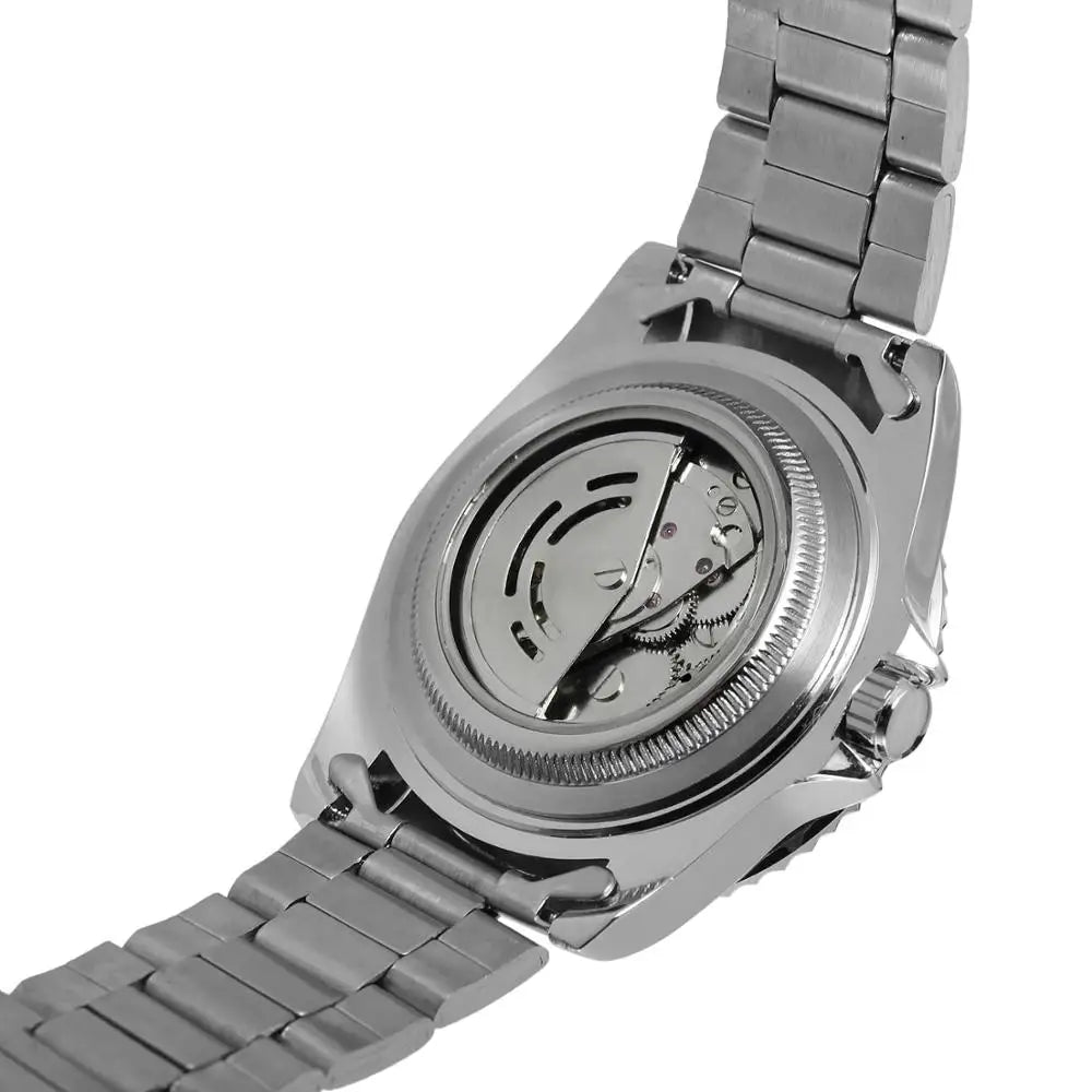 WINNER Fashion Business Men'S and Women'S Watches with Calendar Steel Band Watches Automatic Mechanical Wrist Watches
