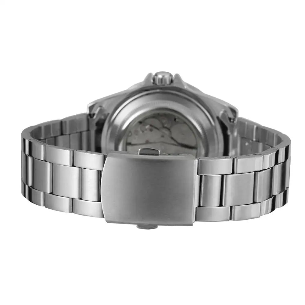 WINNER Fashion Business Men'S and Women'S Watches with Calendar Steel Band Watches Automatic Mechanical Wrist Watches