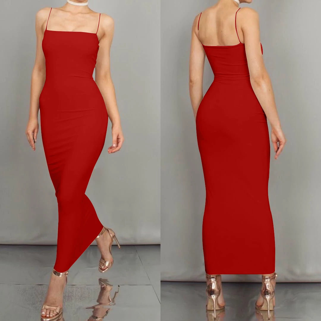 JZ461 New Summer Women'S Dress Long Sling Dresses Club Sexy Suspender Dress