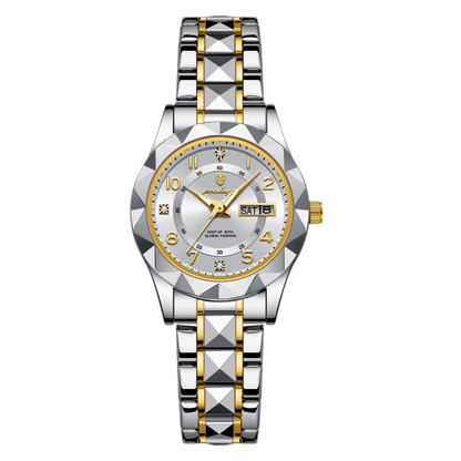 Luxury Women'S Watches Waterproof Luminous Date Week Ladies Watch for Female Quartz Stainless Steel Dress Women Watch